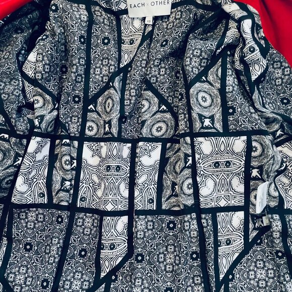 EACHOTHER CHERRY RED SUEDE MOTO JACKET - SIZE 38 - Picture 3 of 9